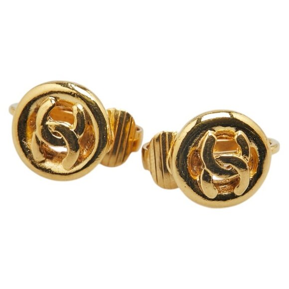 CHANEL Gold Coco Mark Earrings - Picture 1 of 6